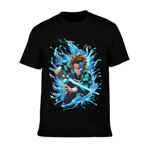 Demon Slayer Tanjiro Graphic T-Shirt, Soft 100% Cotton Classic Anime Print Tee, Aesthetic Stylish Streetwear for Men & Women
