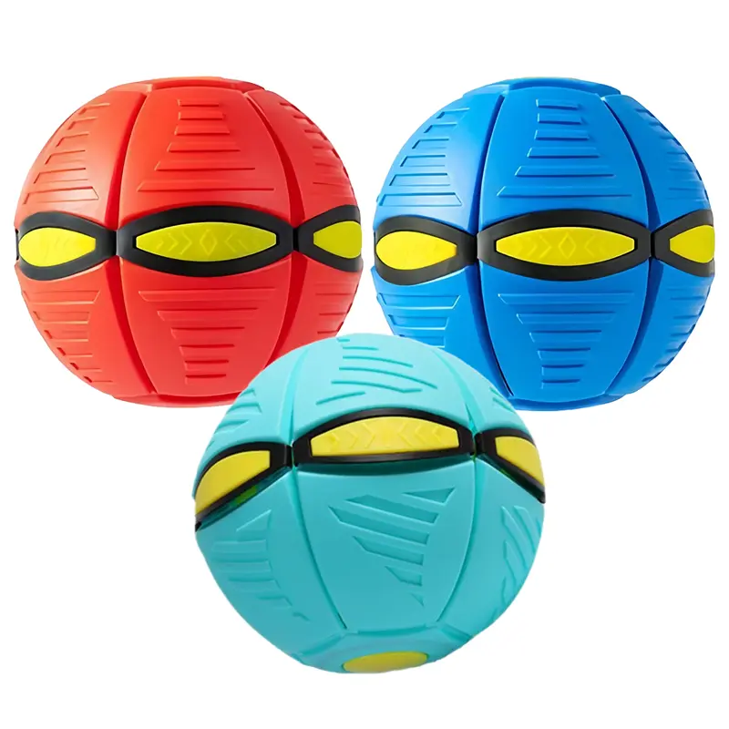 Magic Ball Magic Meta Ball Children's Magic Bouncing Dual Form Flying Saucer Parent-Child Interaction with 6 Light Collapsible Flying Disc for Fun Engaging Play