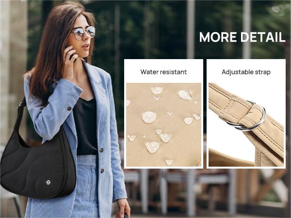 Telena Shoulder Bag Puffer Crescent Bags for Women Quilted Hobo Handbags Lightweight Clutch Purse Gift Commuter Bag Valentine's Day gift