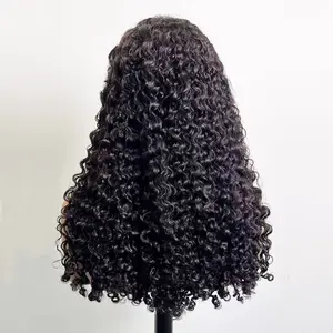 13x4 Transparent Lace 250% Density Natural Black Front Raw Hair Wigs Roman Curl Both drawstring cap and normal cap options available Curly Wave 100% Human Hair Wig for Stylish Look