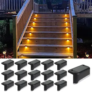 16 Pack Solar Deck Lights for Outdoor,Solar-Powered LED Step Lights-Waterproof Outdoor Lighting, Waterproof Solar LED Lights Changing for Deck, Fence,Step, Railing, Wall, Patio, Garden, Stair, Yard and Driveway Path
