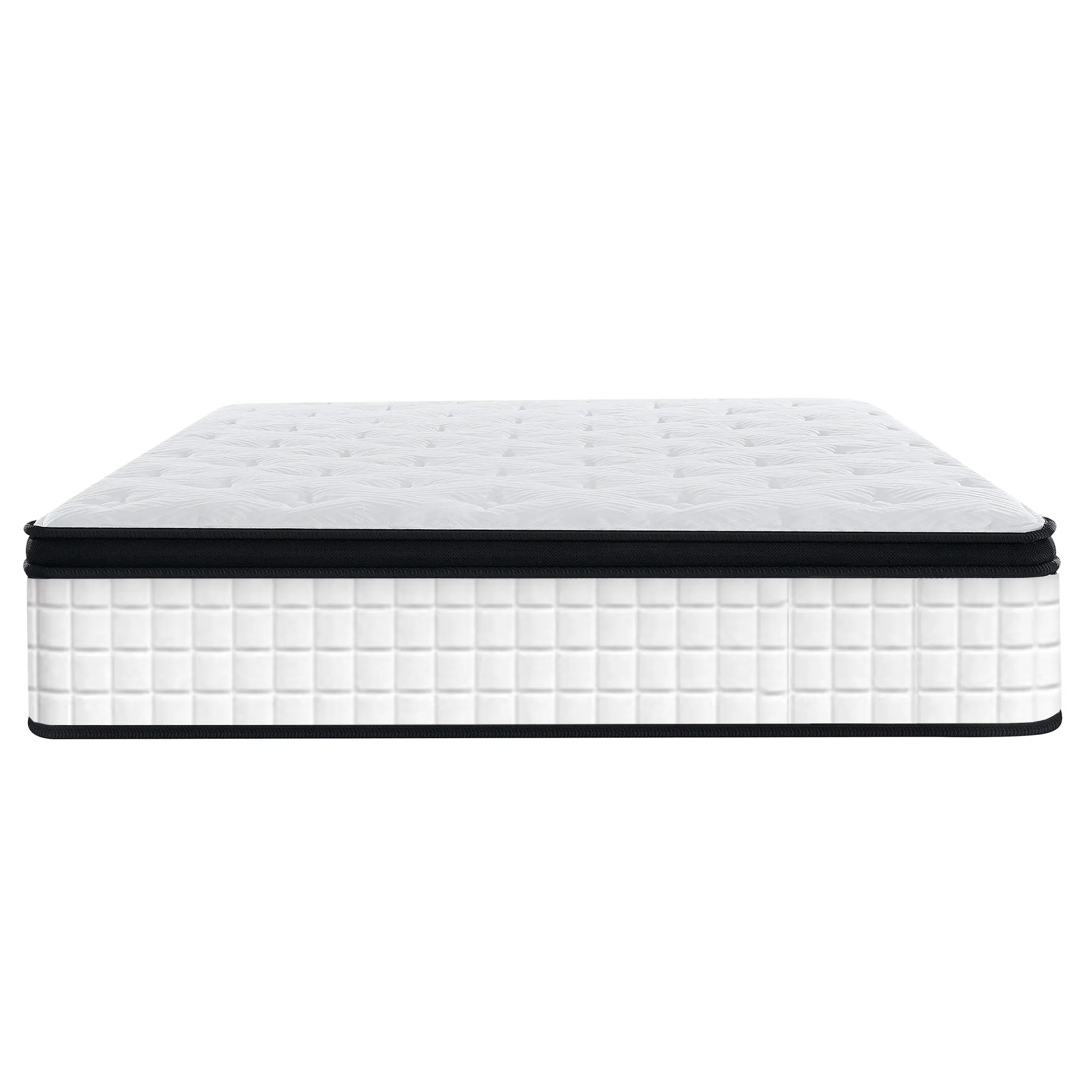 12-Inch Unisex King Size Hybrid Mattress - CertiPUR-US Certified Memory Foam, Individual Pocket Springs, Ergonomic Medium Plush Support, Knit Cover, Queen Size Option, Quick Inflate Setup