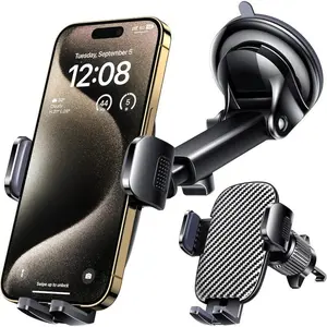 Car Phone Holder Mount Phone Mount for Car Windshield Dashboard Air Vent Universal Hands Free Automobile Cell Phone Holder Fit for iPhone Smartphone Camera Mounts