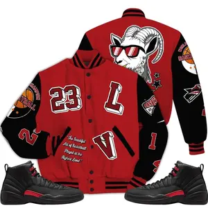 Bloodline 12s Outfit Varsity Jacket, Number 23 Sneaker Matching Tee