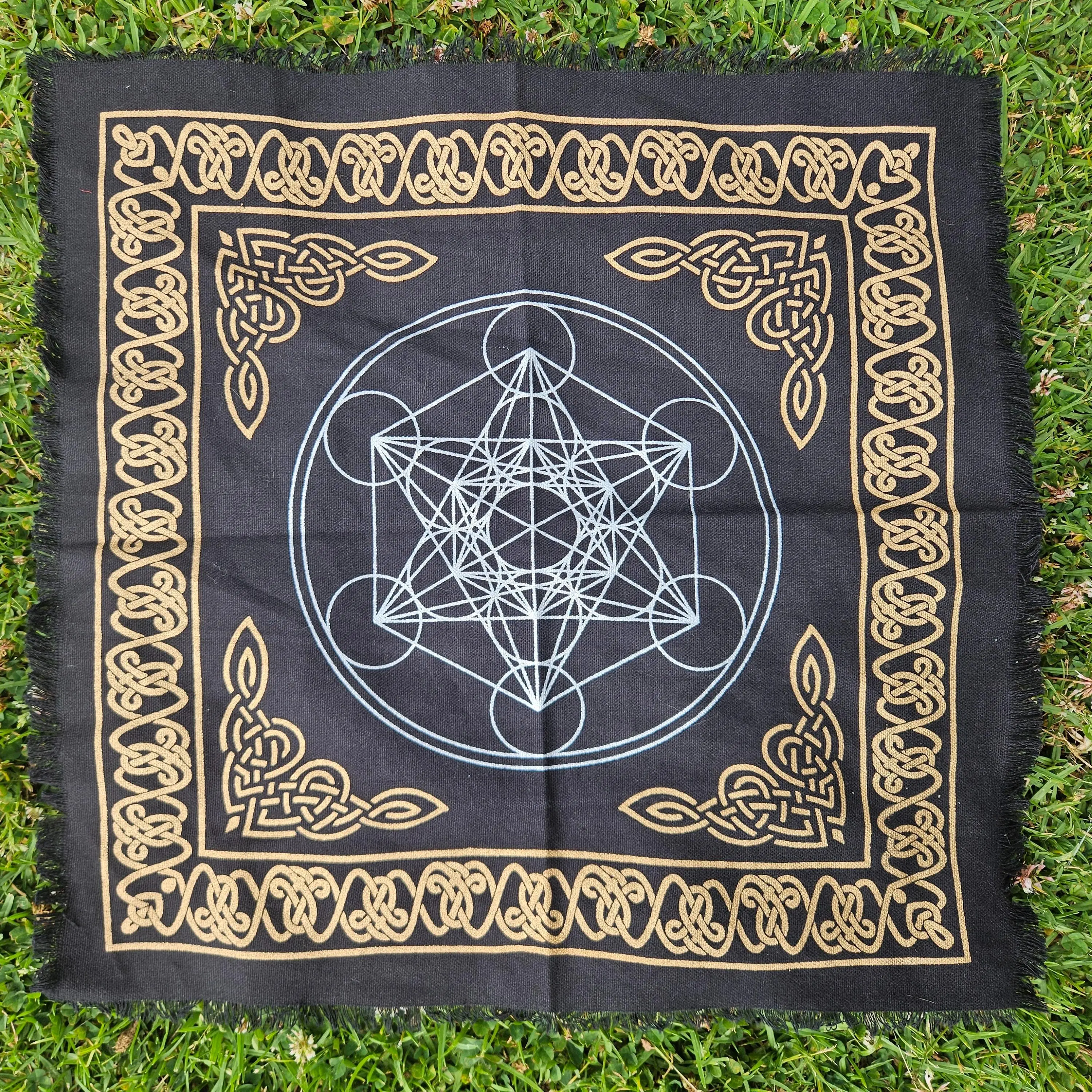 Metatron’s Cube Sacred Geometry Altar Cloth (18" x 18")