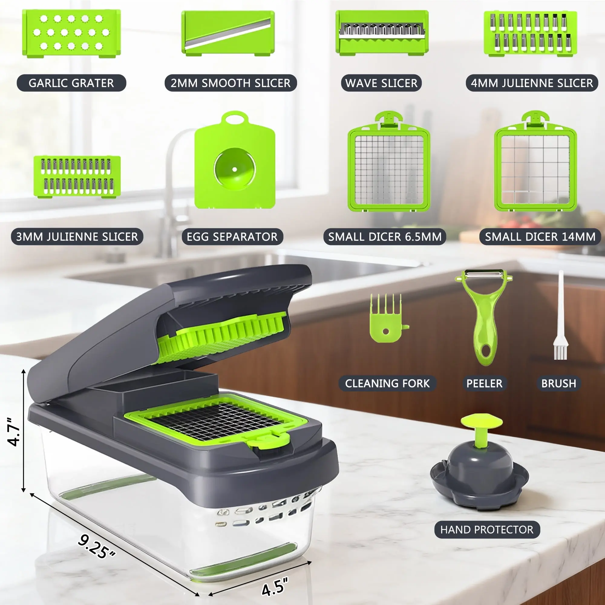 14-in-1 Multifunctional Kitchen Utensil - Vegetable Chopper, Garlic Mincer, Onion Potato Grater, Fruit & Vegetable Cutting Machine