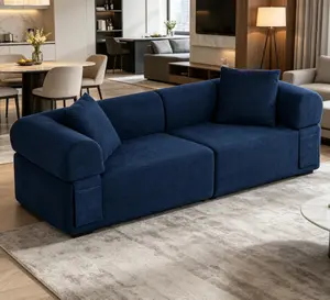 3-Seater Modern Boneless Sofa - No Assembly Needed, Compact Indoor Couch for Living Room, Office