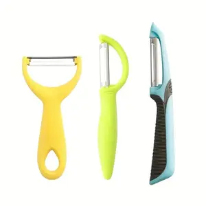 Stainless Steel Peeler Set, 3 Counts/set Multifunctional I-shaped & Y-shaped Peeler, Household Kitchen & Gadgets for Fruit, Vegetable, Vegetable Fruit Cutter