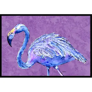 Carolines Treasures 8874JMAT Animal Design Doormat, 24x36 in. Purple-Background Print, Indoor-Outdoor Household Textile Rug, Animal Design Doormats