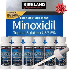 Kirkland Signature Minoxidil Liquid Extra Strength Hair Loss Regrowth Treatment for Men, 5% Topical Solution for Hair Growth