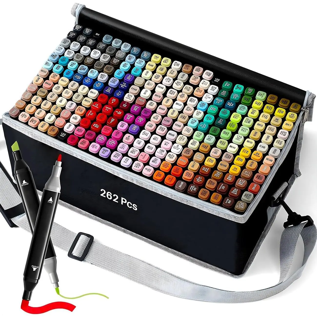 262 Color Marker Alcohol Marker with Base Double Head Art Painting Marker Pen Suitable for Art Painting and Various Designs Cartoon Fashion Architecture Products Anime Sketch Illustration - Refillable