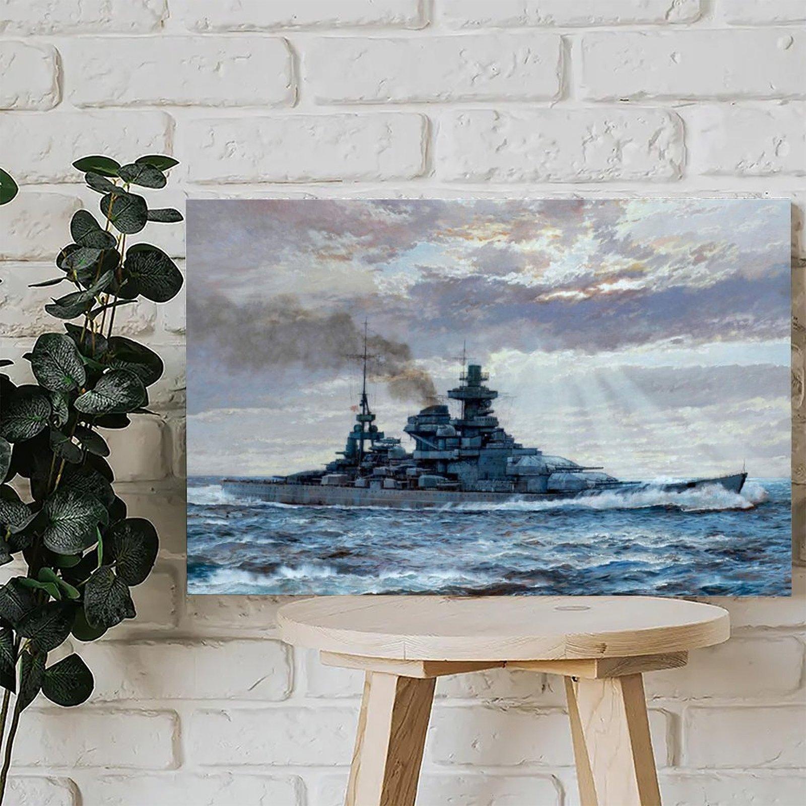 Battleship Poster USS Missouri BB-63  Poster Decorative Painting Canvas Wall Art Picture Print Modern Family Bedroom Decor