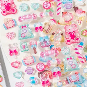 1PC American fast-food creative design sticker, made of translucent resin, not easy to peel, perfect for decorating journals, water bottles, luggage, a must-have for students' daily life, campus activities, and travel check-ins.