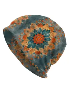 Boho Style Flower Pattern Beanie Hat, Fashionable Beanie Hat for Women & Men, Casual Trendy Accessories for Daily Wear