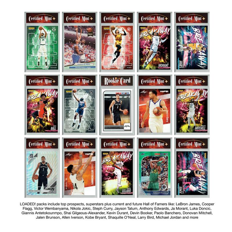 LOADED Basketball Collectors Box: 4 Certified Mint Rookie Cards & Rarities - Victor Wembanyama, LeBron James, Cooper Flagg, Luka Doncic, Steph Curry, Giannis & More