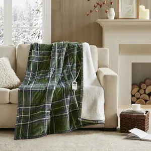 Woolrich WR543254 Heated Throw - Soft Cozy Blanket for Bedding and Linens Use, Large Plush Throws