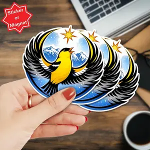 Washington Goldfinch Rebel Bird Stickers Packs - Goldfinch Stand With Washington the Resistance, Anti ICE FDT Waterproof Decal
