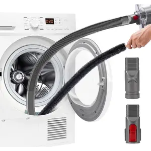 Dryer Vent Cleaner Kit Compatible with Dyson V7 V8 V10 V11 V12 V15, Flexible Dryer Vacuum Hose Attachment for V6 DC58 DC59 DC61 DC62, Flexible Crevice Tool for Small Crevice(Gray)