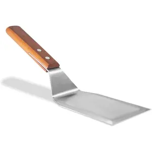 Steel Spatula | Heavy Duty Spatula Turner with Beveled Edges & Hardwood Handle | Large Metal Spatula for Cast Iron Skillet, Flat Top Grill | Griddle Scraper | Hamburger Spatula