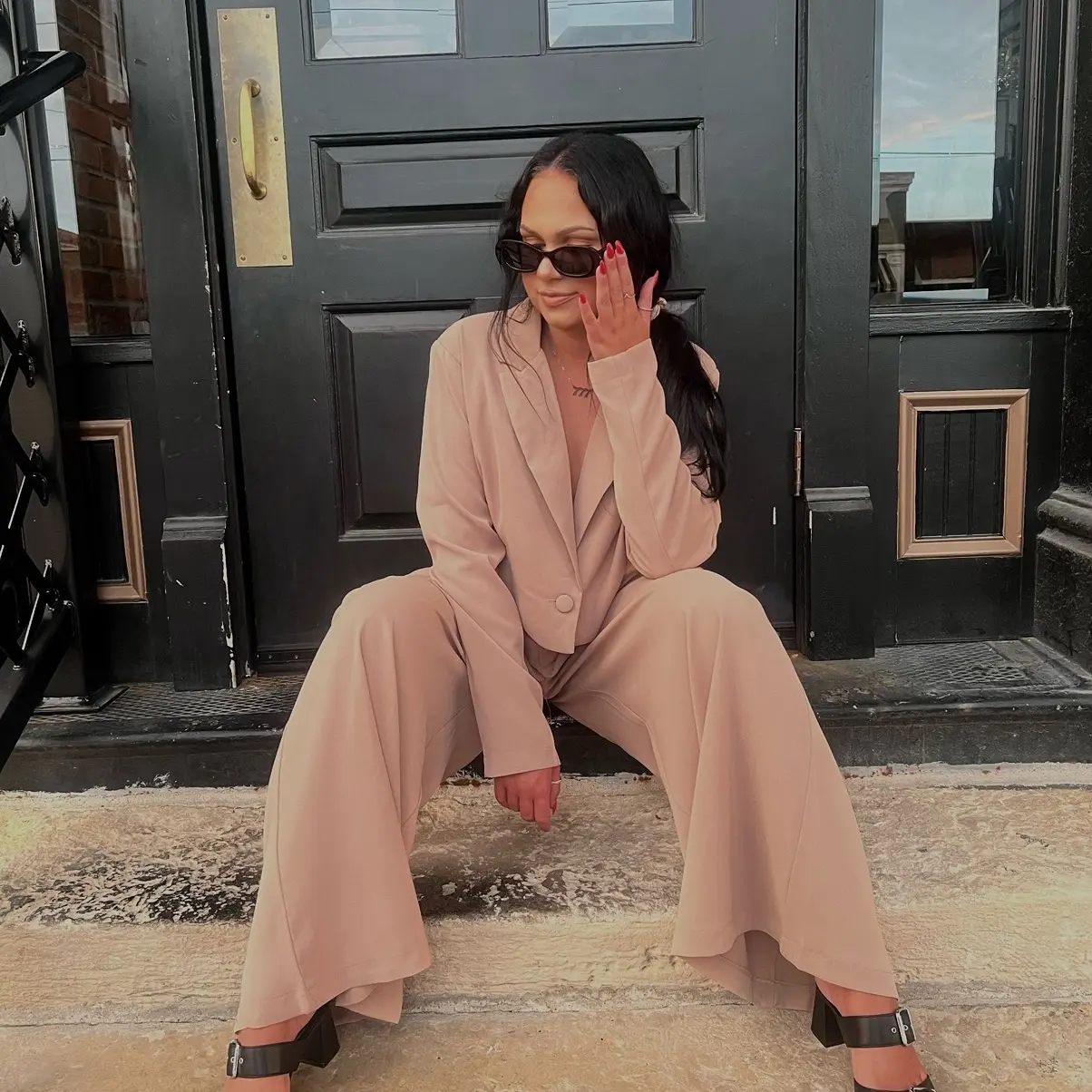 Cropped Blazer & Wide Leg Trouser Set Womenswear
