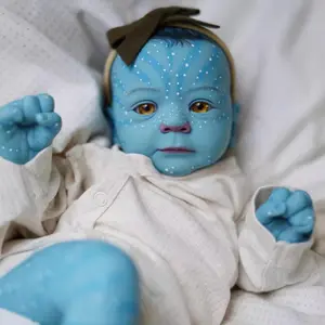 19inch Reborn Baby Doll Avatar Cloth Body Vinyl Realistic Newborn Dolls Painted Hair Toy for Kids Age 3 +