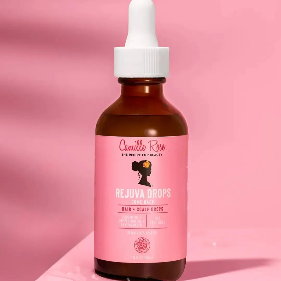 Camille Rose Rejuva Drops - Come Back - 1.9oz Scalp & Hair Serum with Castor Oil, Peppermint Oil & Saw Palmetto to Nourish Follicles & Seal Damaged Strands - Edges & Thinning Hair (Haircare Treatment)