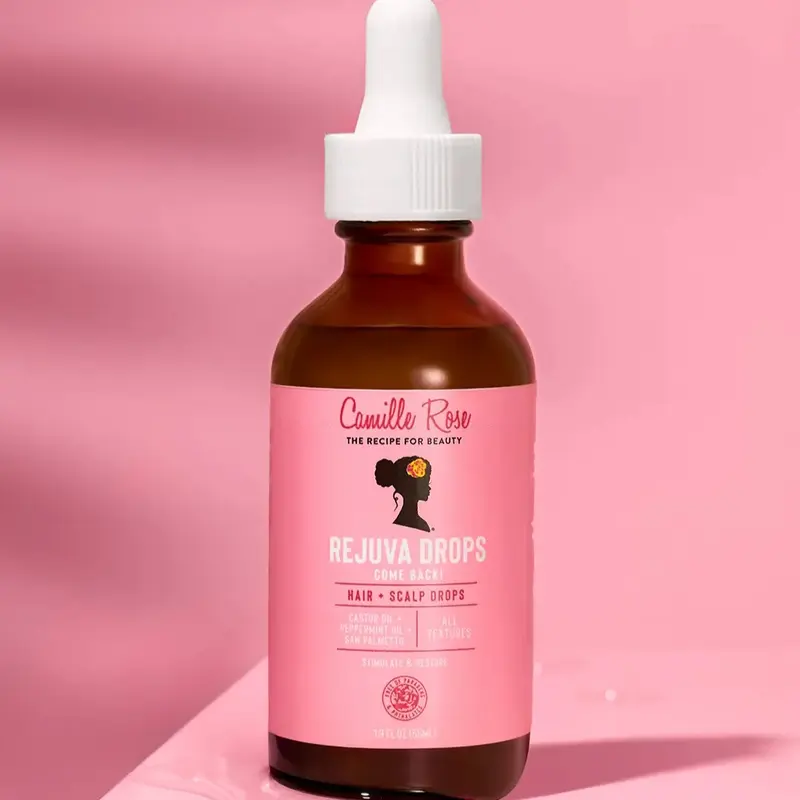 Camille Rose Rejuva Drops - Come Back - 1.9oz Scalp & Hair Serum with Castor Oil, Peppermint Oil & Saw Palmetto to Nourish Follicles & Seal Damaged Strands - Edges & Thinning Hair (Haircare Treatment)