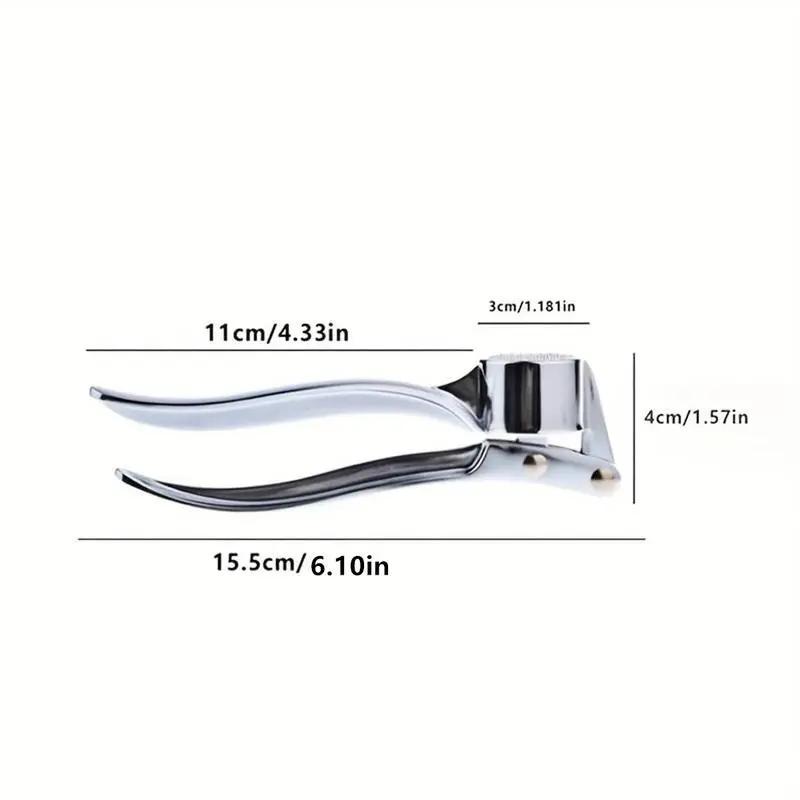 Stainless Steel Garlic Press, Heavy Duty Manual Garlic Crusher Tool, Easy Squeeze & Clean Kitchen Gadget for Garlic, Ginger, Herbs, Cooking Prep and Home Kitchen