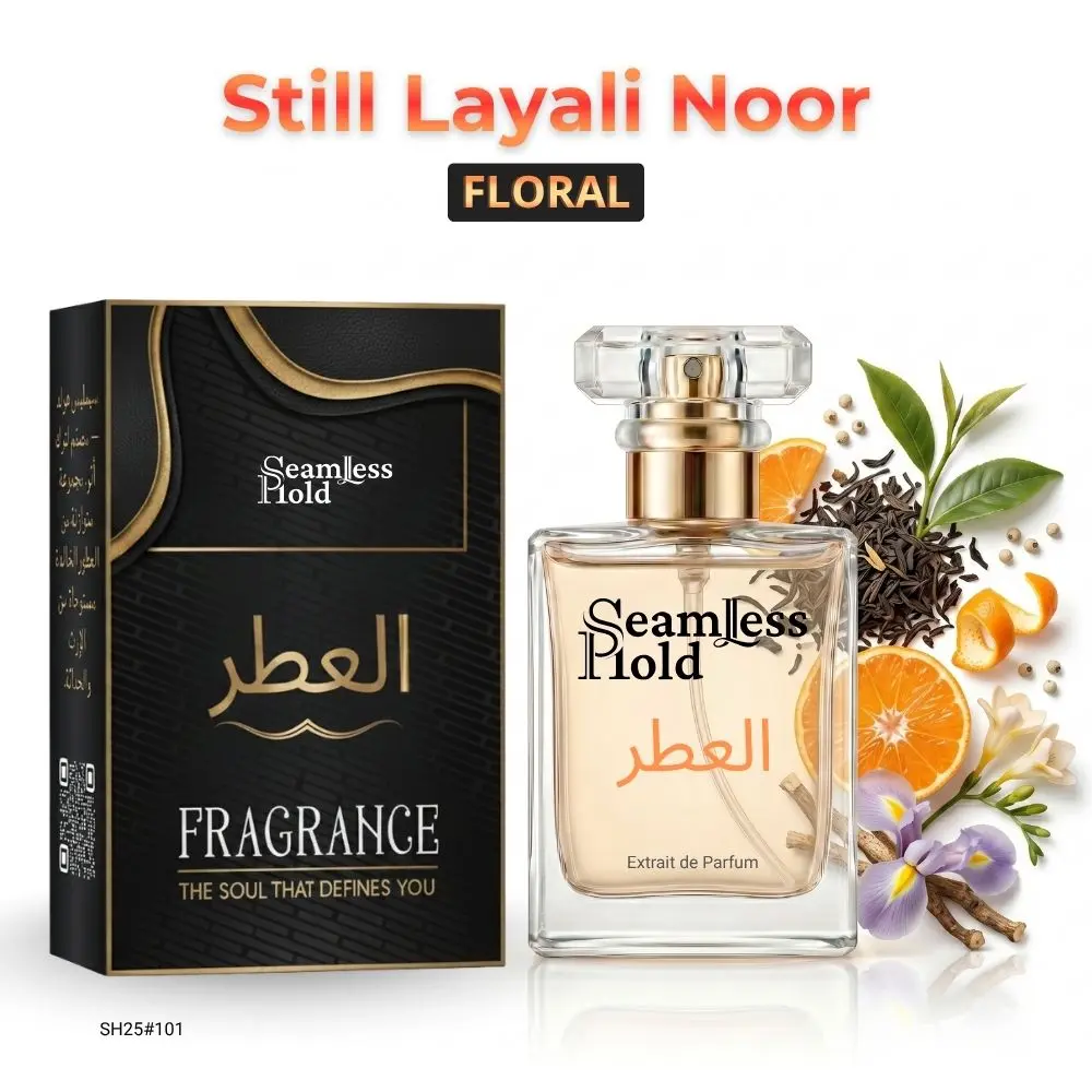 Seamless Hold Still Layali Noor White Floral Tea Perfume for Women Parfum | Fresh Clean Inspired Luxury Scent | Long-Lasting Premium Fragrance