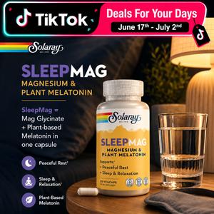 Solaray SleepMag — Magnesium Glycinate + Plant-Based Melatonin — Sleep Cycle Support