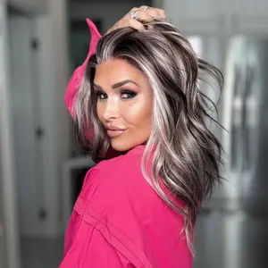 Tori by ASIOM Iced Mocha Soft Wave Free Part Synthetic Lace Front Wig with Scandinavian Hairline 16 Inch Low Density 120% Heat Friendly