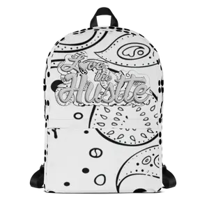 Love The Hustle Bandana Backpack, White Tops