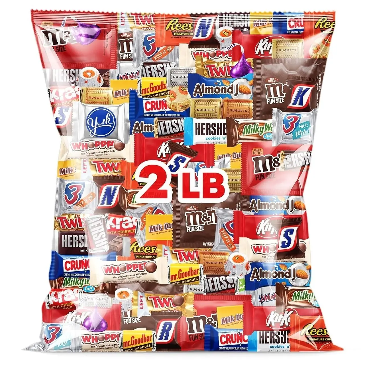 Bulk Chocolate Candy Variety Pack 2 Pound - Individually Wrapped Assorted Chocolate Candy Bars Party Candy Assortment for Birthdays, Gifts & Treats