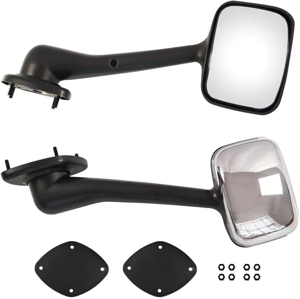 Chrome Hood Mirror Assembly for Freightliner Cascadia 2008-2017, Direct Fit Heavy Duty Truck ABS Hood Mount Mirrors, Replaces OE# A22-66565-002 A22-66565-003 - Driver Left, Passenger Right or Pair