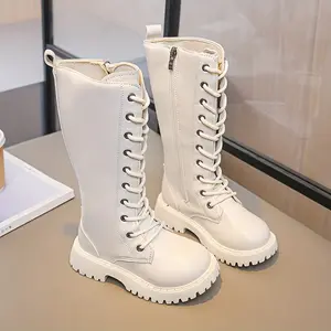 Girls & Boys-Top Boots - /Princess Tall Boots with PVC Sole, Soft Round Toe, Zipper Closure,, Daily Wear - Boots