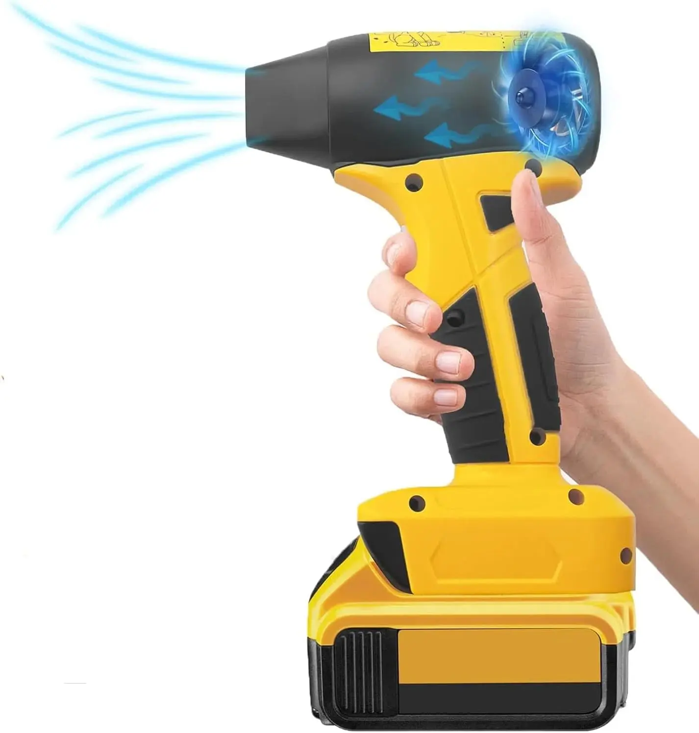 for Dewalt 130000RPM Turbo Jet Fan Mini Blower for 20V Max Battery Portable Handheld Air Duster 4-Gear Adjustable Cleaning & Outdoor Use
