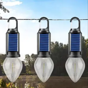 Solar Powered Outdoor Hanging Light, 3 Lighting Modes Portable Rechargeable Outdoor Tent Light, Outdoor Hanging Light for Camping, Hiking, Emergency
