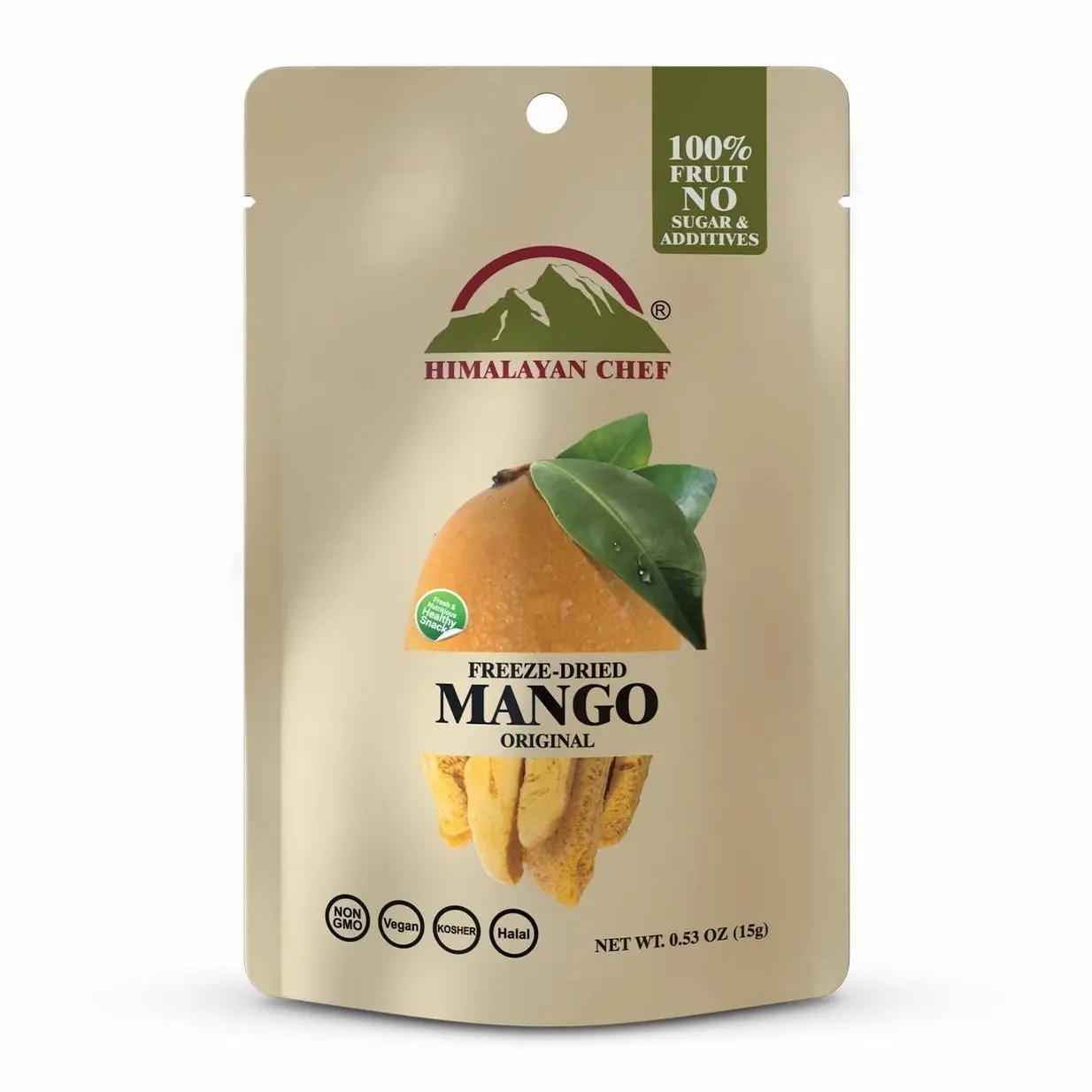 Himalayan Chef Freeze-Dried Fruit – 15g/Each Freeze-Dried Mango | Organic Fruits Snacks, Healthy Snacks for Kids & Adults | Drieds Fruits, Baby Snacks, Gluten-Free