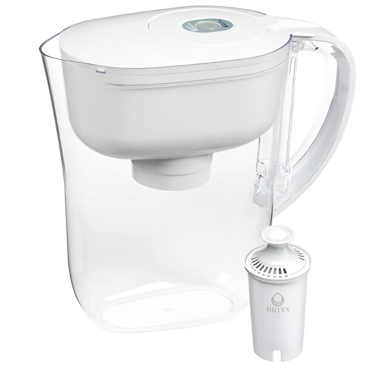 Water Filter Pitcher with Smart Light Filter Change Indicator, BPA-Free, Replaces 1,800 Plastic Water Bottles a Year, Lasts Two Months, Includes 1 Filter, Small - 6-Cup Capacity, White