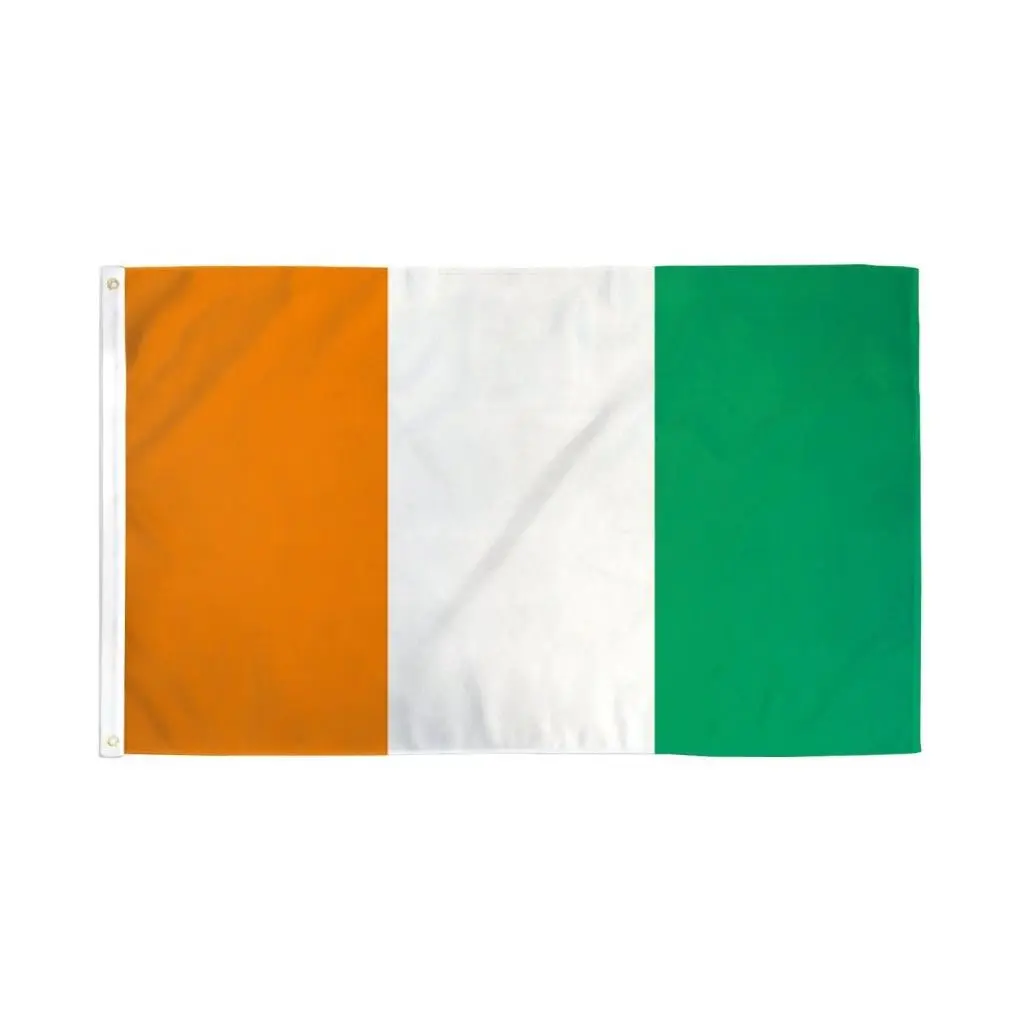 3x5ft Cote D'Ivoire National Flag Wall Decor Flag - Decorative Hangable Polyester Banner with Dye Sublimate Printing, Bold Colors for Home, Festive Party Supplies, Indoors Use