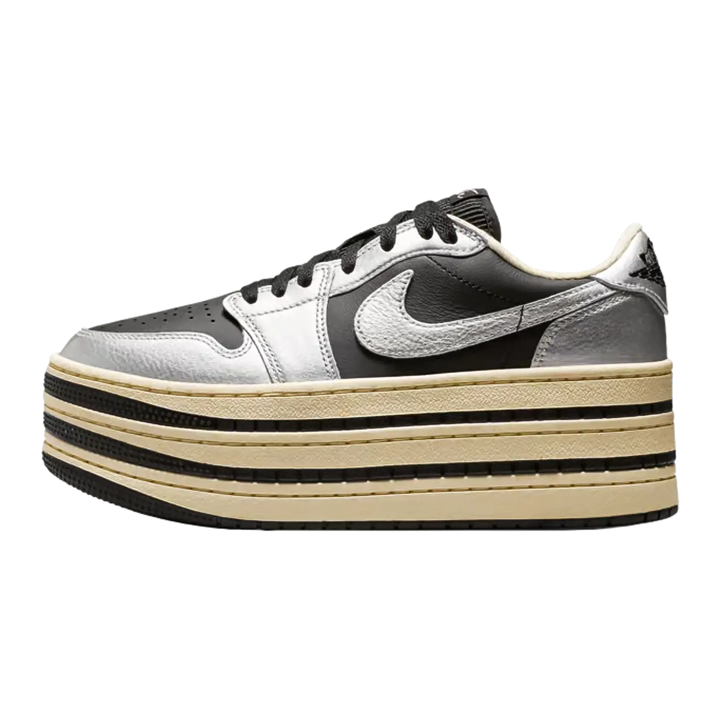 Air Jordan 1 Low Triple Stack WMNS "Metallic Silver / Black" HV8288 001