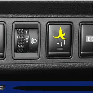 Funny Car Stickers Set, Banana Peel Decals for Vehicle Interior, Car Interior Decorative Waterproof Button Stickers, Humorous Decorations for All Cars