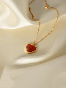 Heart Shaped Pendant Necklace, Stainless Steel Jewelry for Party, Daily Clothing Decor, Trendy All-match & Exquisite Jewelry for Birthday Gift, Valentine's Day, Gift