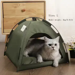 Cozy Pet Tent for Cats and Dogs - Soft and Comfortable Sleeping Nest with Solid Color Design Christmas Gift Bed Built Kennel