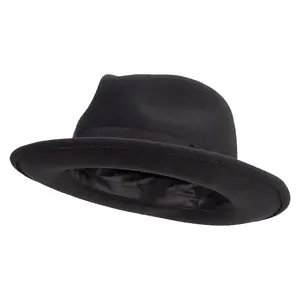 Men's Wide Ribbon Band Fedora Hat