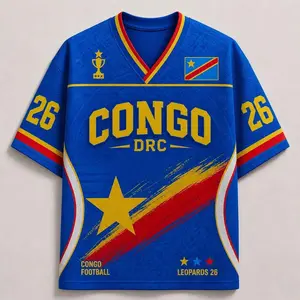 Custom Leopards Congo DR Soccer Jersey, Adult Kid Pet Football Shirt: DR Congo Football Fan Shirt, Match 26 Game Day Tee, DR Congo Jersey