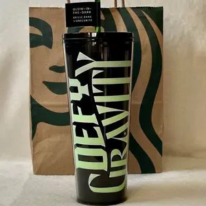 NEW Wicked Starbucks Glow-in-the-Dark Defy Gravity Tumbler (Unused, With Tags)