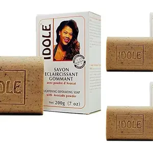 Idole Brightening Exfoliating Soap with Avocado Seed Powder, 125g (4.4oz) 3-Pack