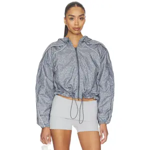 adidas by Stella McCartney Running Print Jacket in Light Solid Grey