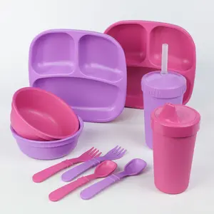 Re-Play's Perfect Pair, The Ultimate Toddler Tableware Set USA Made from Recycled Materials